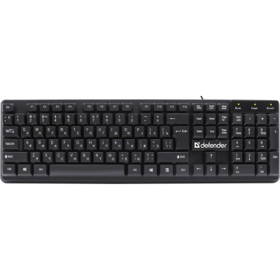Клавиатура Defender Symbol HB-559 (45559) (стандартная для ПК, мембранная, пластик, интерфейс подключения - USB-A, кириллица: да, цвет черный )