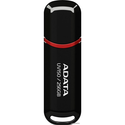 USB3.2 256Gb ADATA UV150 (AUV150-256G-RBK) USB 3.2 Type-A, пластик, с колпачком, черный