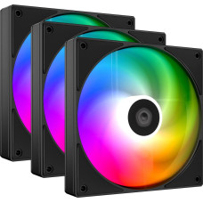 Вентилятор 120mm ID-Cooling AS-120-ARGB-K TRIO (НАБОР 3 в 1) (20шт./кор, PWM, резиновые углы, черный, 300-2000об/мин, су