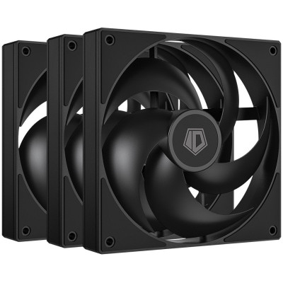 Вентилятор 120mm ID-Cooling AS-120-K TRIO (НАБОР 3 в 1) 120x120x25мм (20шт./кор, PWM, резиновые углы, черный, 300-2000об/мин, супертихий) BOX