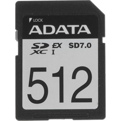 SDXC 512 Gb ADATA Premier Extreme (ASD512GEX3L1-C) (512 ГБ, класс 10, UHS-I (класс U3), запись - 700 Мбайт/сек, чтение - 800 Мбайт/сек) м