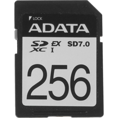 SDXC 256Gb ADATA Premier Extreme (ASD256GEX3L1-C)(256 ГБ, класс 10, UHS-I (класс U3), запись - 700 Мбайт/сек, чтение - 800 Мбайт/сек)