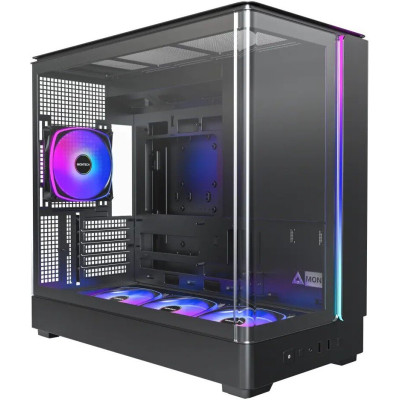 Корпус MicroATX Без БП Montech KING 15 PRO (MNT-K15P-B) / Type A*2 / Type C*1 / Tempered Glass/ 4x120mm ARGB PWM Fan (AX120 PRO *1, RX120 PRO *3)  / GPU Max 435 mm / CPU Cooler Max 180 mm / Black / Куб /