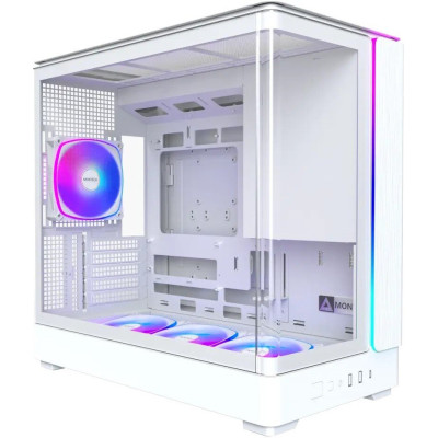 Корпус MicroATX Без БП Montech KING 15 PRO (MNT-K15P-W) / Type A*2 / Type C*1 / Tempered Glass/ 4x120mm ARGB PWM Fan (AX120 PRO *1, RX120 PRO *3)  / GPU Max 435 mm / CPU Cooler Max 180 mm / White / Куб /