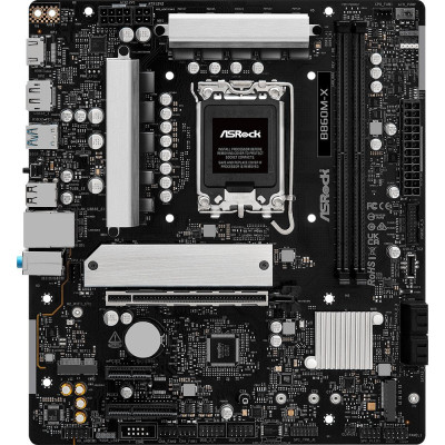MB ASRock B860M-X Soc-1851 (B860) PCI-Ex16 PCI-Ex4 PCI-Ex1 2xM.2+M.2(Wi-Fi/BT) 2.5GbE LAN 2xARGB+RGB RAID 0/1/5/10 2xDDR5 9066MHz+ HDMI+DP mATX RTL