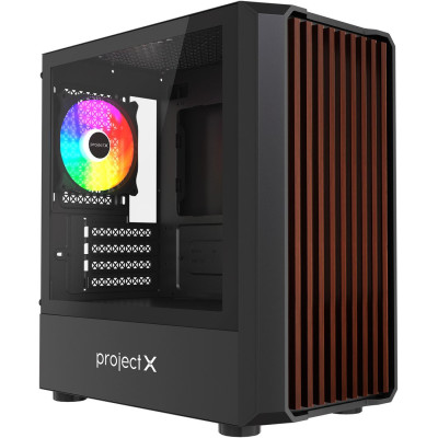Корпус MicroATX без БП Project X Arapaho (Tempered Glass, 2xUSB-A 3.2 5Гбит/с, 4x120mm NO FAN , HD Audio+Mic, 1x3.5