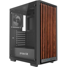 Корпус ATX Без БП Project X Siberia (Tempered Glass, 2xUSB-A 3.2 5Гбит/с, 4x120mm BLACK SILENT FAN 4pin PWM, HD Audio+Mi