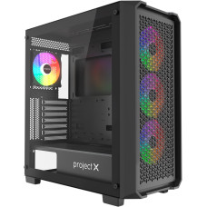 Корпус ATX Без БП Project X Maverick (Tempered Glass, 1xUSB 2.0, 2xUSB-A 3.2 5Гбит/с, 1xType C, 4x120mm FAN(4 ARGB Fan i