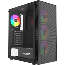 Корпус ATX Без БП Project X Ghost (Tempered Glass, 2xUSB 2.0, 1xUSB-A 3.2 5Гбит/с, 4x120mm No FAN , HD Audio+Mic, 2x3.5