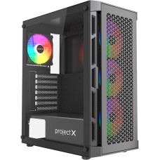 Корпус ATX Без БП Project X Viper (Tempered Glass, 2xUSB 2.0, 1xUSB-A 3.2 5Гбит/с, 4x120mm FAN(4 ARGB Fan included), HD 