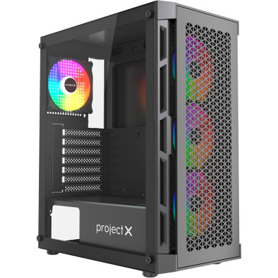 Корпус ATX Без БП Project X Viper (Tempered Glass, 2xUSB 2.0, 1xUSB-A 3.2 5Гбит/с, 4x120mm FAN(4 ARGB Fan included), HD Audio+Mic, 2x3.5