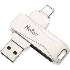 USB3.2 128Gb Netac U782C (NT03U782C-128G-32PN) (Type-A/Type-C (5 Гбит/сек), раскладной корпус, металл, скорость 110/30 М
