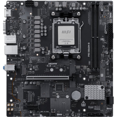 MB MSI PRO B840M-B Soc-AM5 (B840) PCI-Ex16 PCI-Ex1 2xM.2 2.5GbE LAN 3xARGB+RGB RAID 0/1/10 2xDDR5 8000MHz+ VGA+HDMI mATX RTL