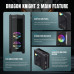Корпус ATX Без БП GameMax Dragon Knight 2 (Tempered Glass, 2xUSB 3.0, 2xUSB 2.0, 1хType-C, Combo Audio, 5x120mm(FN-12Rainbow-C9,Fan included), 9905 HUB ARGB Controller, 8 PCIe slots, 8х3.5 HDD + 2х2.5 SSD * 2; or 10х2.5 SSD, VGA MAX 420mm, CPU MAX 170mm,