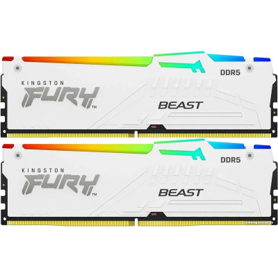 DDR5 32Gb KiTof2 PC-48000 6000MHz Kingston FURY Beast RGB (KF560C36BWE2AK2-32) CL36-44-44 1.35v White