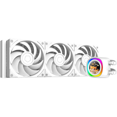 Система водяного охлаждения ID-Cooling FX360 LCD PE WHITE LGA1851/1700/1200/115X/AM4/AM5 (6шт/кор,TDP 350W, ARGB PUMP, LCD Display, PWM, TRIPLE FAN 120mm, белый) RET
