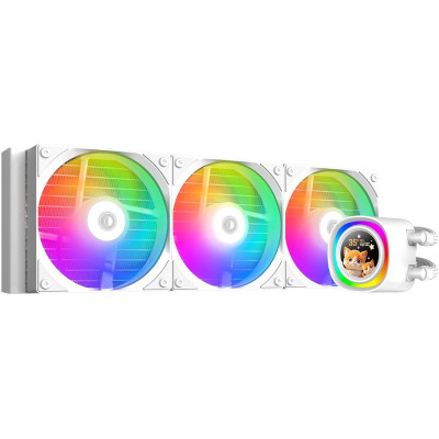 Система водяного охлаждения ID-Cooling FX360 LCD WHITE LGA1851/1700/1200/115X/AM4/AM5 (6шт/кор,TDP 350W, ARGB FAN and PUMP, LCD Display, PWM, TRIPLE FAN 120mm, белый) RET