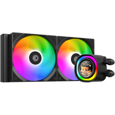Система водяного охлаждения ID-Cooling FX240 LCD LGA1851/1700/1200/115X/AM4/AM5 (6шт/кор,TDP 300W, ARGB FAN and PUMP, LCD Display, PWM, DUAL FAN 120mm) RET