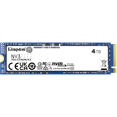 SSD M.2 2280 M PCI Express 4.0 x4 Kingston 4Tb SNV3S (SNV3S/4000GBK) 6000/5000 MBps TLC Bulk