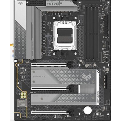 MB Sapphire NITRO+ B850A WIFI 7 (52123-03-40G) Soc-AM5 (B850) 3xPCI-Ex16 3xM.2 2.5GbE LAN Wi-Fi 7 BT 5.4 3xARGB+RGB RAID 0/1/10 4xDDR5 8000MHz+ HDMI+DP ATX RTL (ТОЛЬКО В СОСТАВЕ ПЭВМ)
