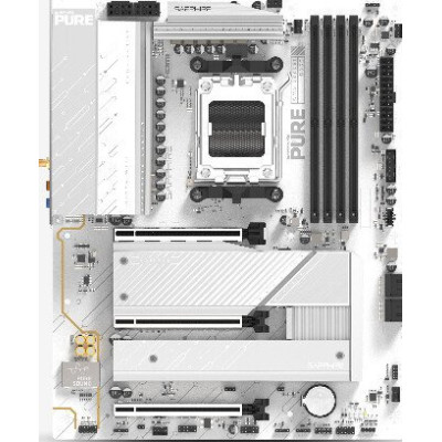 MB Sapphire PURE B850A WIFI 7 (52123-11-40G) Soc-AM5 (B850) 3xPCI-Ex16 3xM.2 2.5GbE LAN Wi-Fi 7 BT 5.4 3xARGB+RGB RAID 0/1/10 4xDDR5 8000MHz+ HDMI+DP ATX Whie RTL (ТОЛЬКО В СОСТАВЕ ПЭВМ)