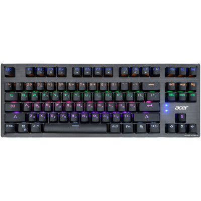 Клавиатура Acer OKW126 (ZL.KBDEE.00G) (игровая для ПК, механическая, Outemu Blue, ход тактильные/с громким кликом, металлическая верхняя панель, интерфейс подключения - USB-A, подсветка, кириллица: да, цвет черный  )