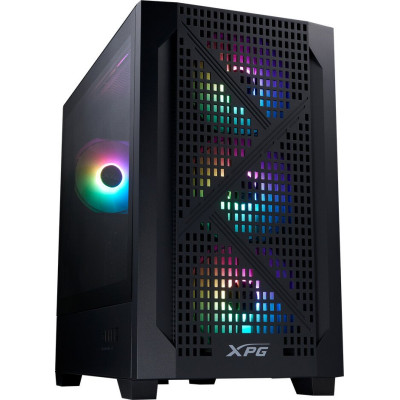 Корпус MicroATX Без БП ADATA XPG LANDER 300 Black (LANDER300MAA-BKCWW) (Tempered Glass, USB 3.2 Gen 1 Type-A х 2, 4x140mm ARGB FAN, HD Audio+Mic, VGA MAX 390mm, CPU MAX 180mm, пылевые фильтры) Black