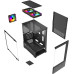 Корпус MicroATX Без БП Project X Crystal (Tempered Glass, 2xUSB 3.0, 1xUSB-A 3.2 5Гбит/с, 3x120mm FAN (3 ARGB Fan included, M60)+6 pin controller set, HD Audio+Mic, 1x3.5