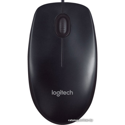 Мышь Logitech M90 (/910-001795) Black Optical Mouse USB 3btn+Roll (полноразмерная мышь для ПК, проводная, USB, сенсор оптический 1000 dpi, 3 кнопки, колесо с нажатием, цвет черный)