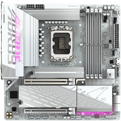 MB Gigabyte B860M AORUS ELITE WIFI6E ICE (B860M A ELT WF6E ICE) Soc-1851 (B860) 2xPCI-Ex16 3xM.2 2.5GbE LAN WiFi 6E BT 5.3 3xARGB+RGB RAID 0/1/5/10 4xDDR5 9200MHz+ DP+HDMI+Type-C+HDMI(front) White mATX RTL