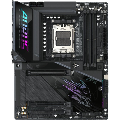 MB Gigabyte X870E AORUS PRO X3D (X870E A PRO X) Soc-AM5 (X870E) 3xPCI-Ex16 4xM.2 5GbE LAN Wi-Fi 7 BT 5.4 3xARGB+RGB RAID 0/1/10 4xDDR5 9000MHz+ HDMI+2xUSB Type-C+HDMI(Front) ATX RTL