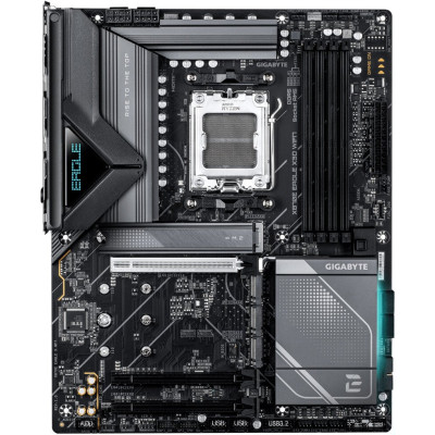 MB Gigabyte X870E EAGLE X3D WIFI7 (X870E EAGLE X WF7) Soc-AM5 (X870E) 3xPCI-Ex16 4xM.2 5GbE LAN Wi-Fi 7 BT 5.4 3xARGB+RGB RAID 0/1/10 4xDDR5 9000MHz+ HDMI+2xType-C ATX RTL