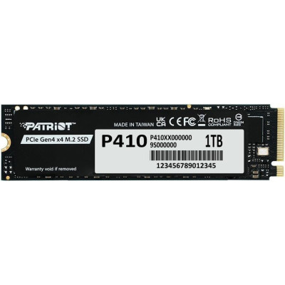 SSD M.2 2280 M PCI Express 4.0 x4 Patriot 1TB P410 (P410P1TBM28H) 5000/4500 MBps (ТОЛЬКО В СОСТАВЕ ПЭВМ)