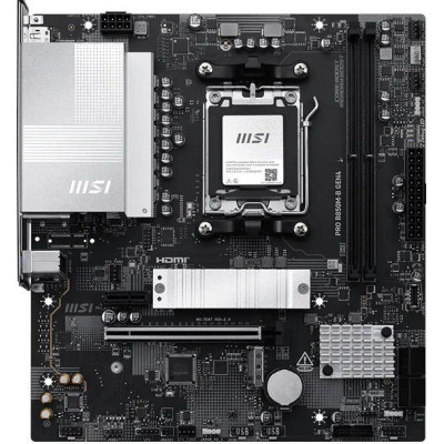 MB MSI PRO B850M-B GEN4 Soc-AM5 (B850) PCI-Ex16 PCI-Ex1 2xM.2 2.5GbE LAN 3xARGB+RGB RAID 0/1/10 2xDDR5 8200MHz+ HDMI+DP mATX RTL