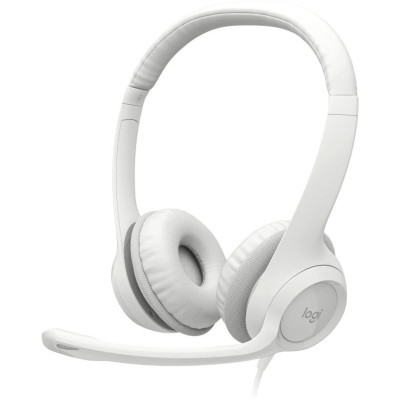 Наушники с микрофоном Logitech H390 White (981-001288) (наушники с микрофоном, накладные, 20-20000 Гц, кабель 2.4 м)