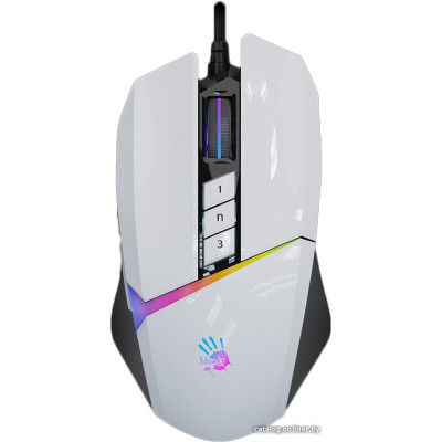 Мышь A4Tech Bloody W60 Max  PANDA WHITE (полноразмерная игровая мышь, проводная USB Type-A, сенсор оптический 10000 dpi, 10 кнопок, колесо с нажатием, цвет белый )