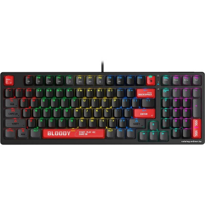 Клавиатура A4Tech Bloody S98 RED (игровая для ПК, механическая, ход линейный, пластик, интерфейс подключения - USB-A)