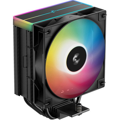 Кулер DeepCool AG400 BK ARGB V2 (R-AG400-BKAMMN-GJD) LGA1851/1700/1200/115X/AM5/AM4 (18шт/кор, TDP 220W, PWM, ARGB Fan 120mm, 4 тепл. трубки, черный) RET