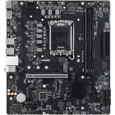MB MSI PRO H610M-B Soc-1700 (H610) PCI-Ex16 PCI-Ex1 M.2 1GbE LAN 2xARGB+RGB 2xDDR5 5600MHz HDMI+DP mATX RTL