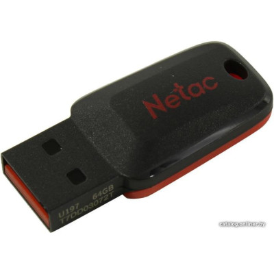 USB2.0 128Gb Netac U197 (NT03U197N-128G-20BK) USB 2.0 Type-A, без колпачка, пластик, цвет красный/черный