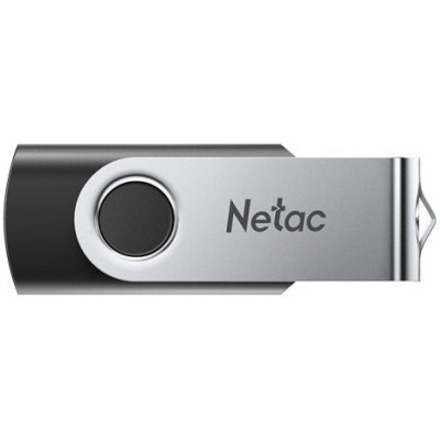 USB3.2 128Gb Netac U505 (NT03U505N-128G-32BK) USB 3.2 Gen 1 Type-A (5 Гбит/сек), раскладной корпус, пластик/металл, цвет серебристый/черный