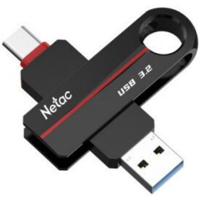 USB3.2 32Gb Netac US18 (NT03US18C-032G-32BK) USB 3.2 Gen 1 Type-A/Type-C (5 Гбит/сек), раскладной корпус, металл, цвет черный