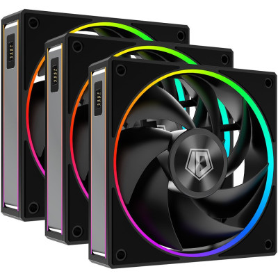 Вентилятор 120mm ID-Cooling MF-1230-ARGB-K TRIO (3 in 1) 120x120x30мм (12шт./кор, PWM, резиновые углы, ARGB, 500-2300об/мин) BOX