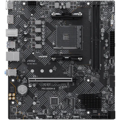MB MSI PRO B550M-B Soc-AM4 (B550) PCI-Ex16 2xM.2 1GbE LAN 3xARGB+RGB 2xDDR4 4600MHz+ DP+HDMI mATX RTL