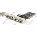 Controller PCI, USB2.0, 4 port-ext, 1 port-int